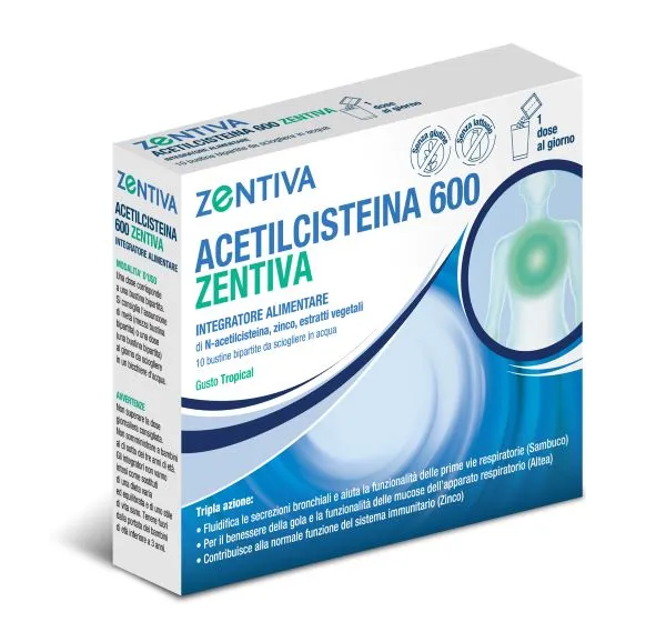 Acetilcisteina 600 Zentiva 10 Bustine