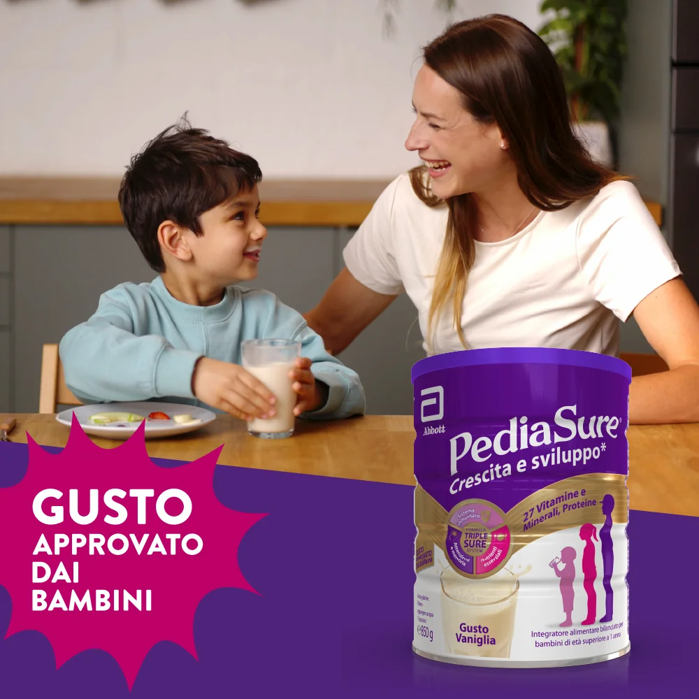 Pediasure Crescita E Sviluppo Integratore Multivitaminico Per Bambini 850g Vaniglia Integratore per la Crescita