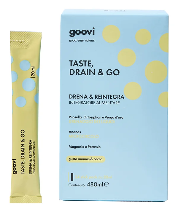 Goovi Taste Drain&Go Ananas & Cocco 24 Stick Benessere del Microcircolo