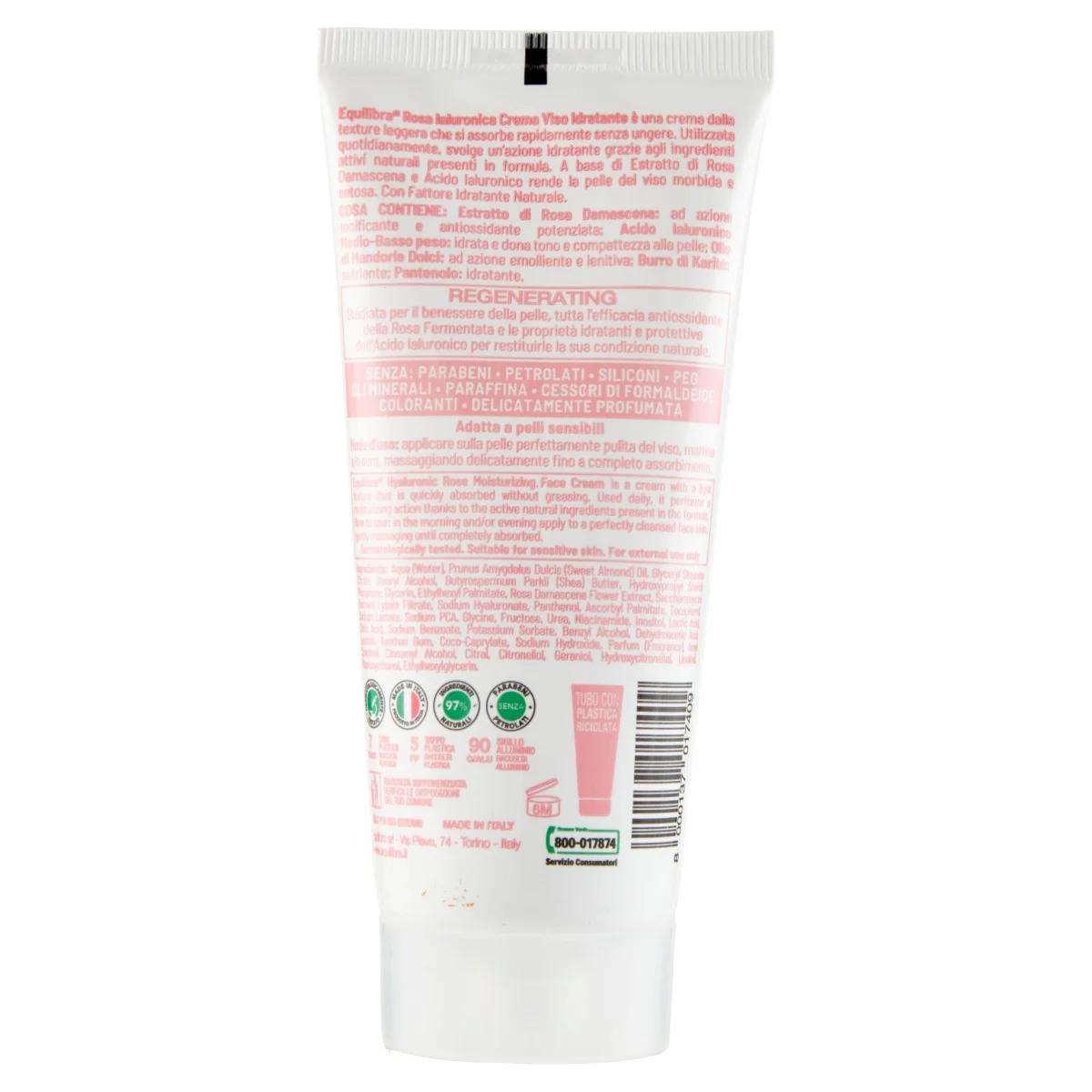 Equilibra Viso Rosa Crema Idratante 75 Ml Con Acido Ialuronico