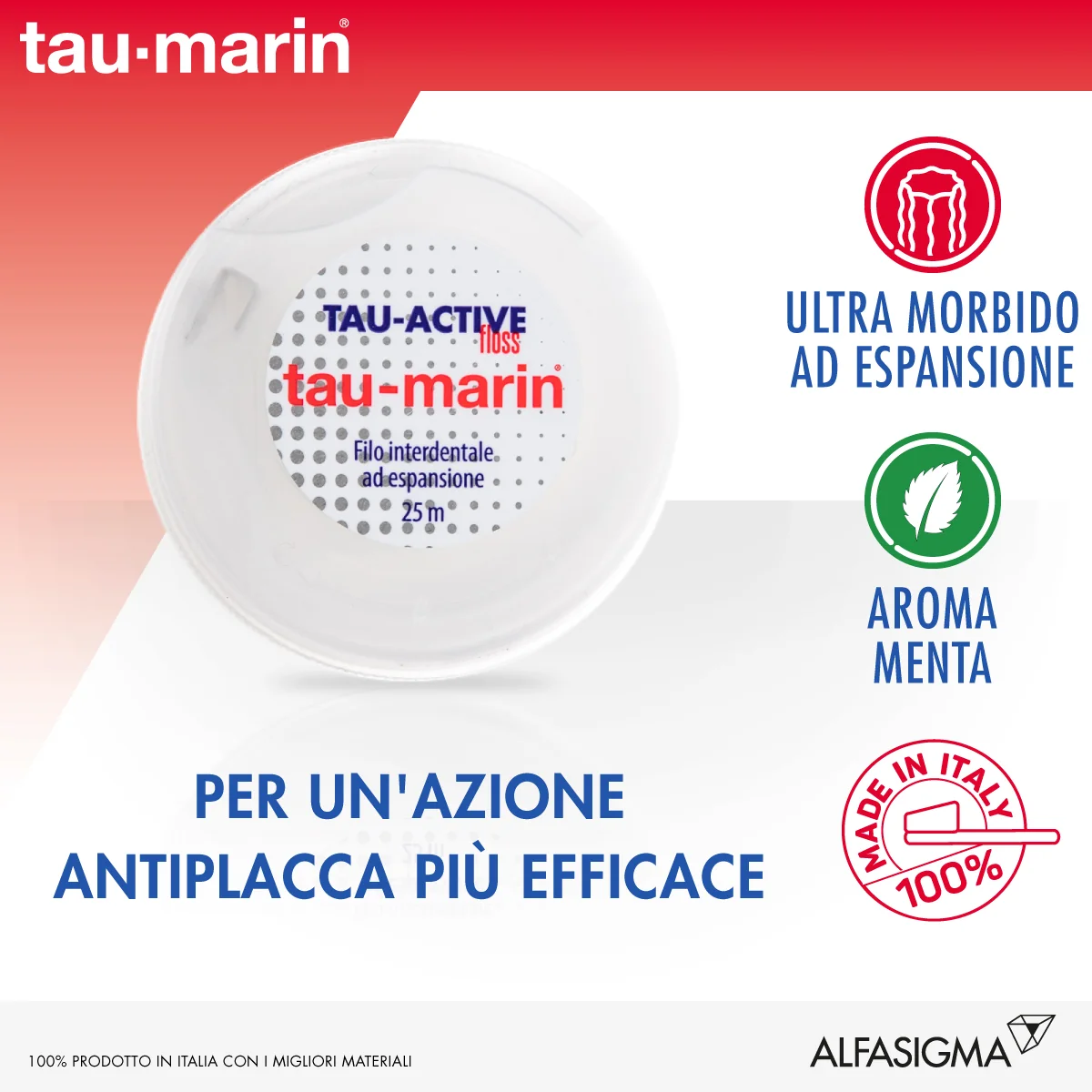 Tau-marin Tau Active Filo Interdentale Ad Espansione 25 m Pulizia profonda