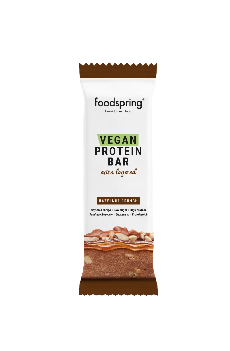 Foodspring Barretta Proteica Vegana Multistrato Nocciola Croccante 45 g Barretta Proteica Vegana