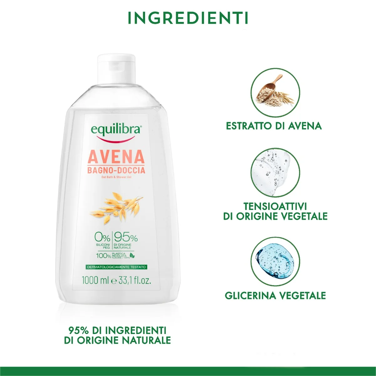 Equilibra Avena Bagno Doccia1L Dermatologicamente Testato