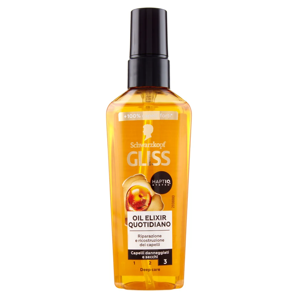 Schwarzkopf Gliss Oil Elixir Quotidiano 75 ml Olio Elixir Quotidiano per Capelli Nutriti e Lucenti
