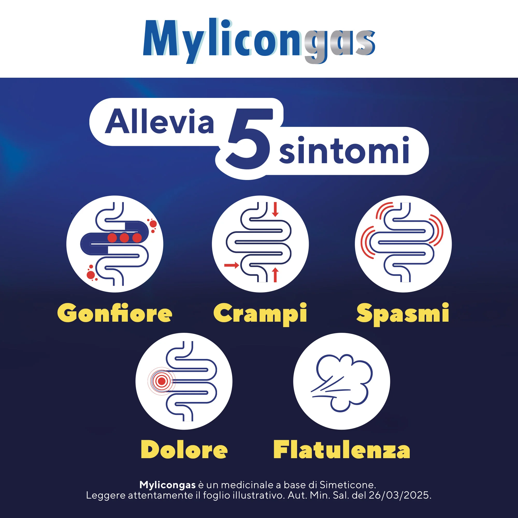 Mylicongas Aerofagia 50 Compresse Per Gonfiore Addominale