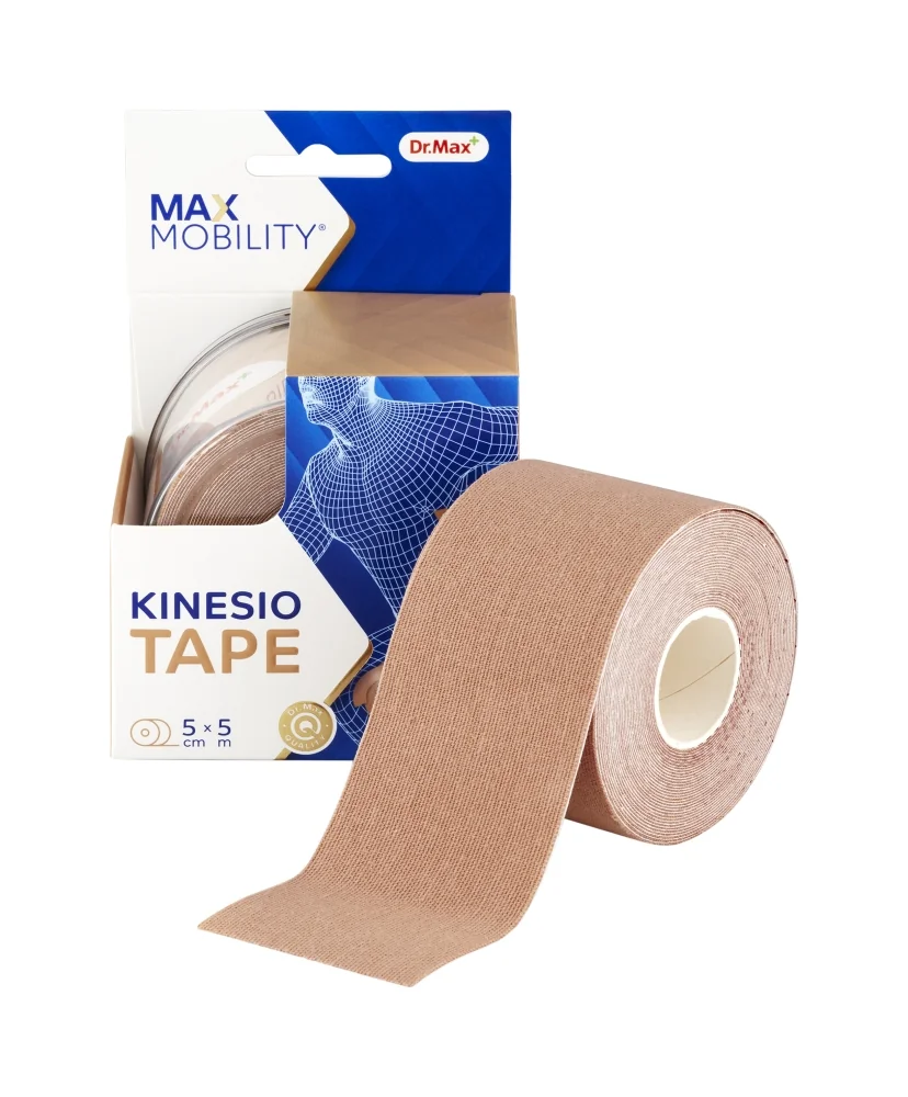 Max Mobility Bendaggio Elastico Terapeutico Nude 5Cmx5M Dolori e Rigidità Muscolare
