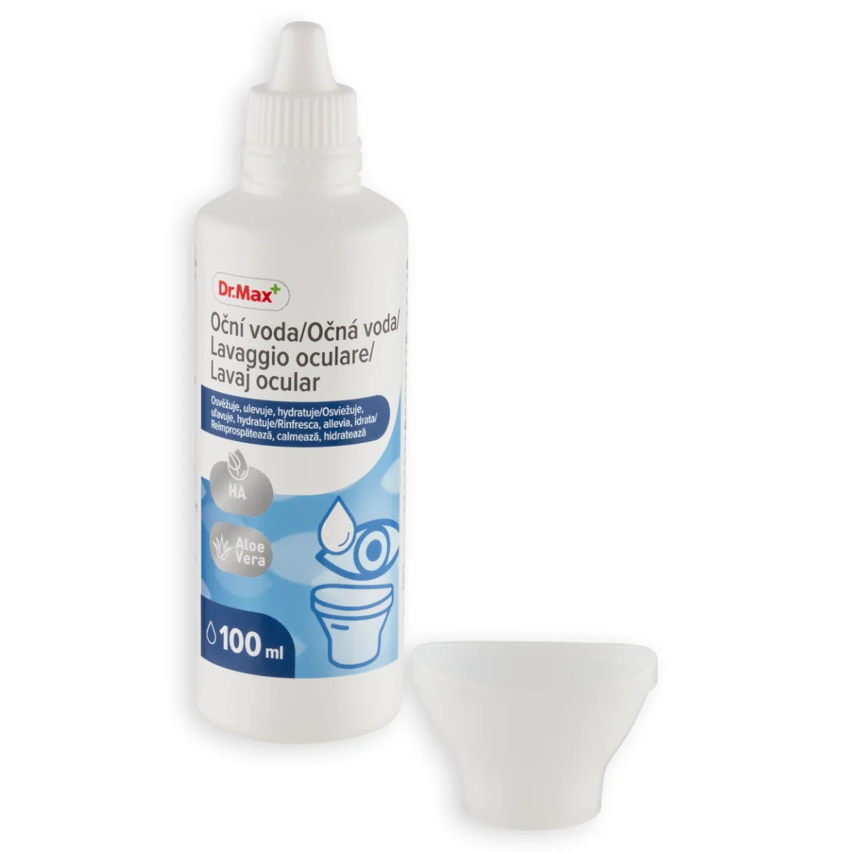 Dr. Max Lavaggio Oculare 100Ml Con Acido Ialuronico, Aloe Vera ed Euphrasia