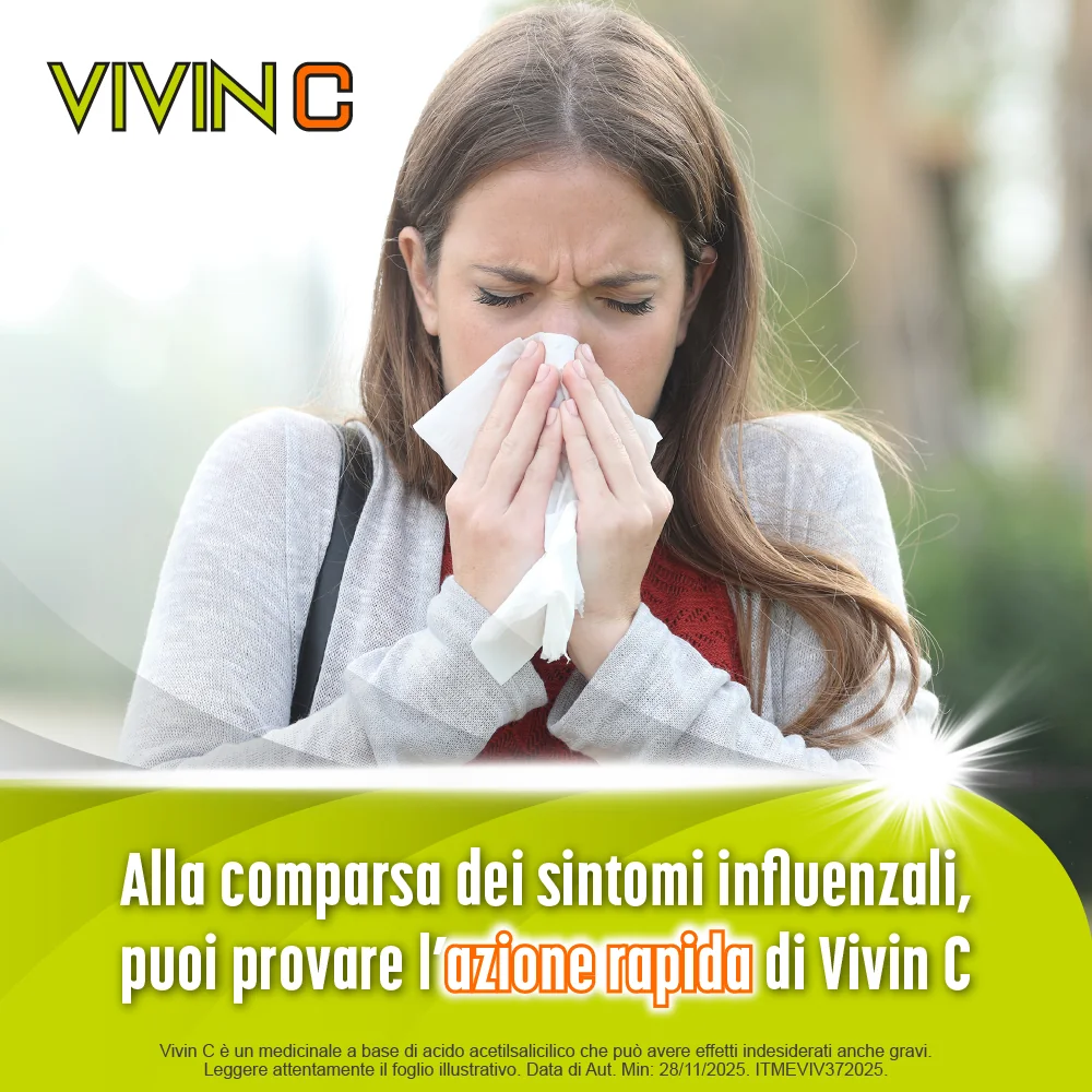 Vivin C 330 + 200 mg 20 Compresse Effervescenti Sintomi Influenzali
