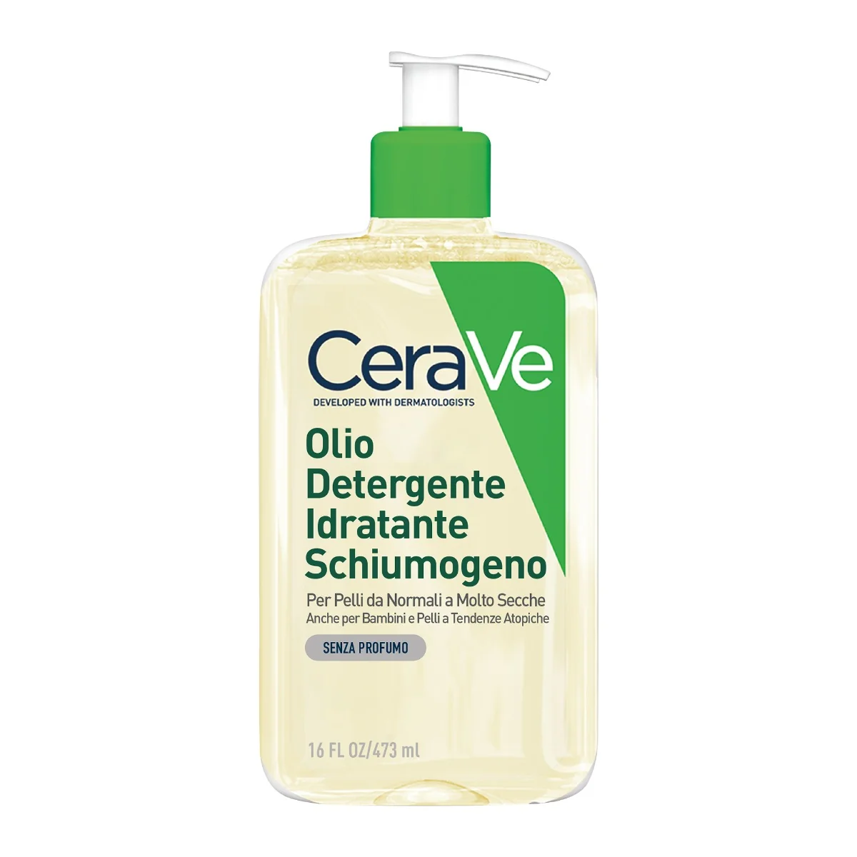 CeraVe Olio detergente idratante 473 ml Deterge, Idrata e Lenisce con 3 ceramidi Essenziali, Trigliceridi e Squalene