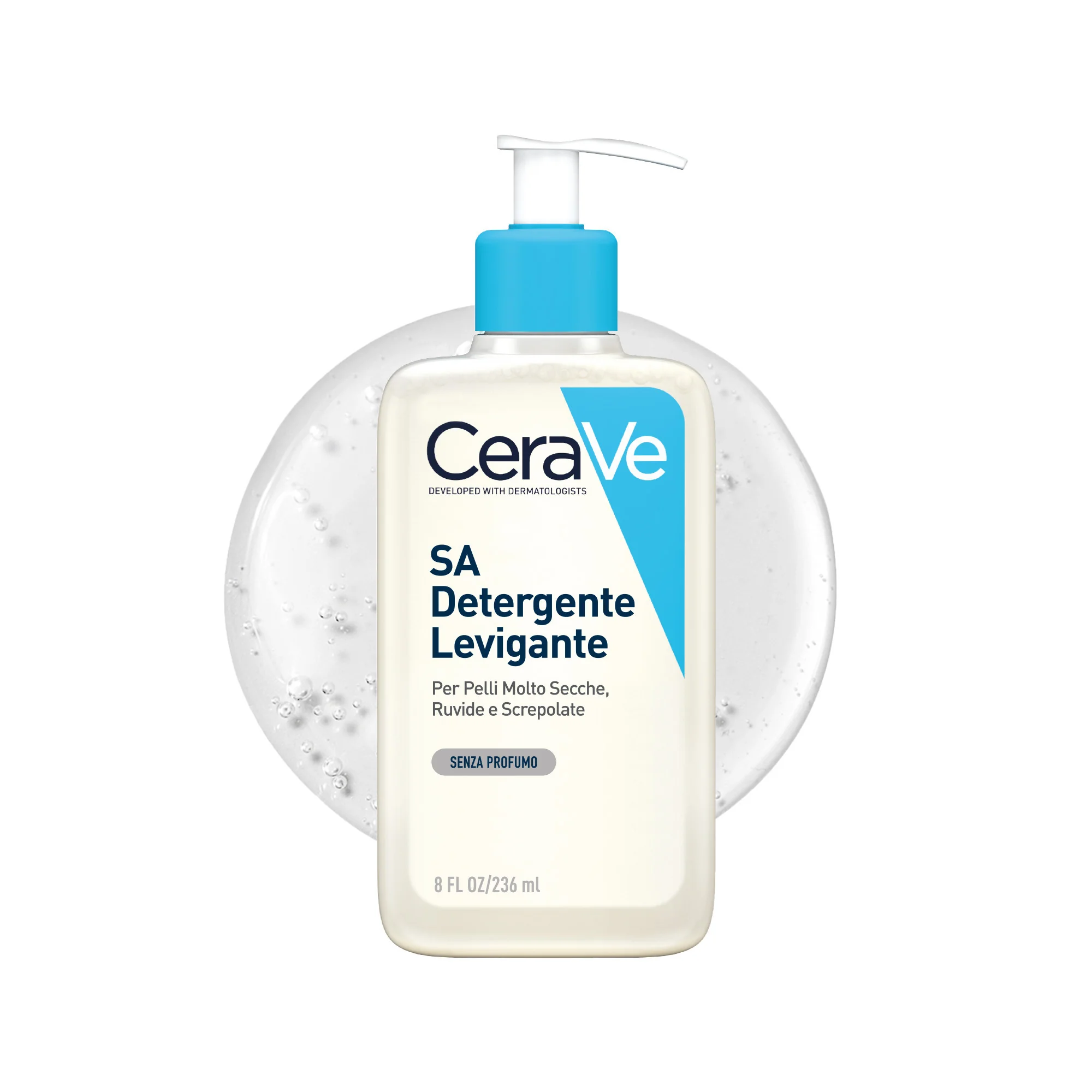 Cerave SA Detergente Levigante 236 Ml Pelle Molto Secca, Ruvida e Screpolata