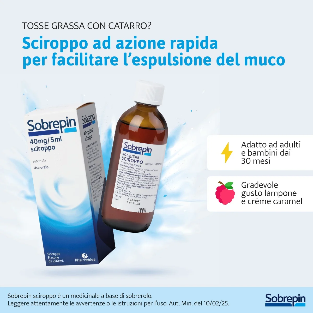 Sobrepin Sciroppo Tosse Grassa Mucolitico 40 Mg/5 Ml Tosse