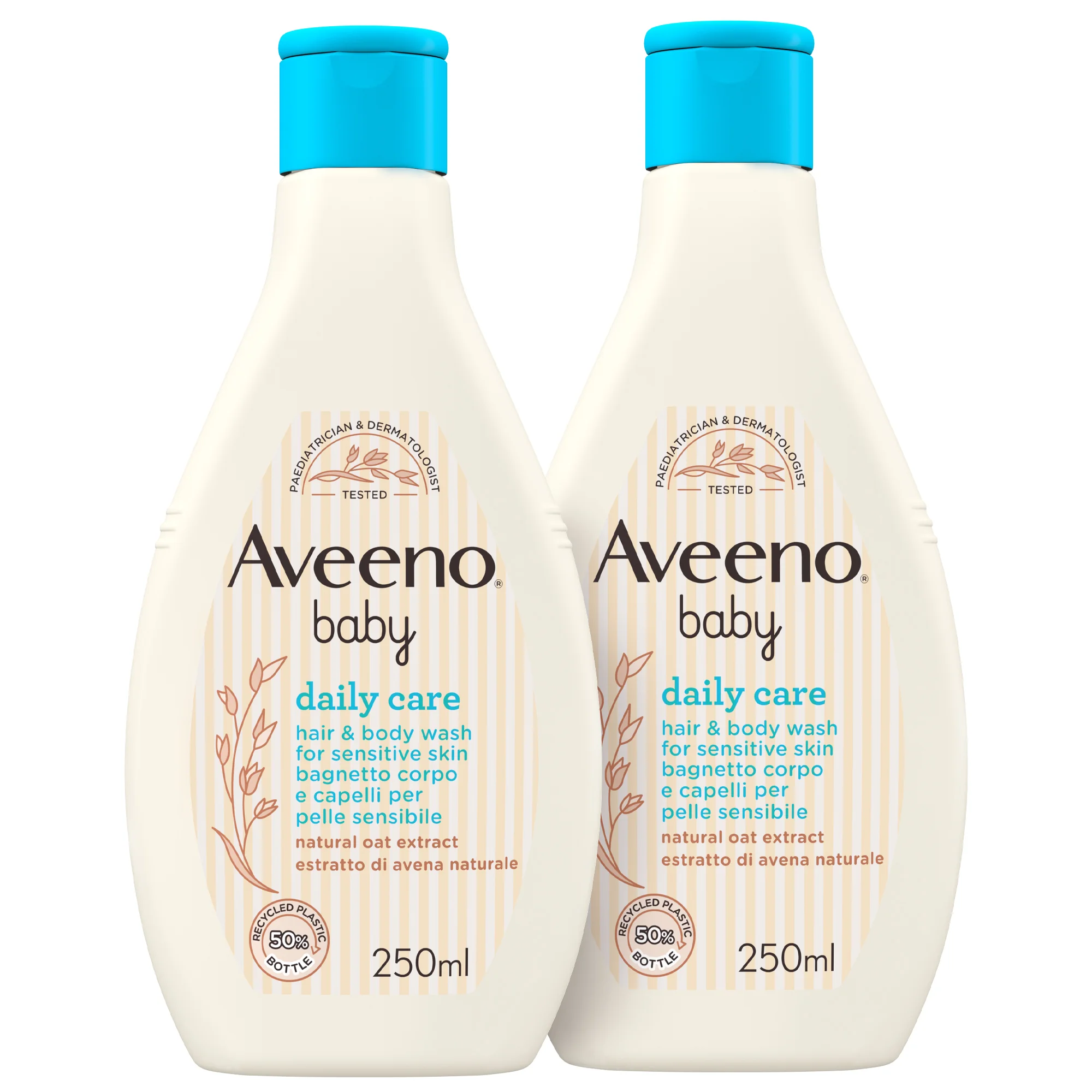 Aveeno Baby Daily Care Bagnetto 2x250 Ml Detergente Corpo E Capelli Bambini