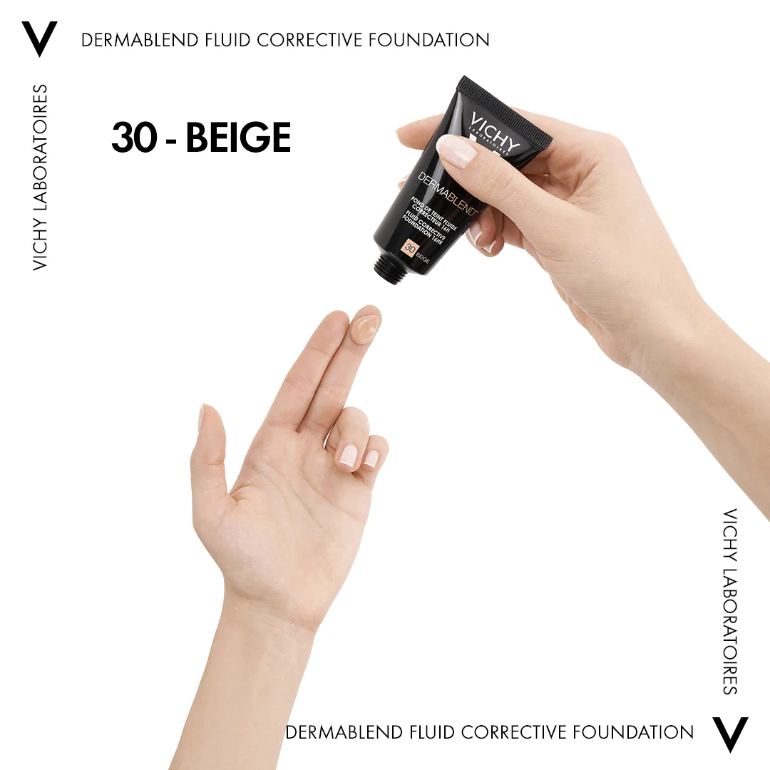 Vichy Dermablend Fondotinta Fluido Coprente Tonalità 30 30 ml Pelle Grassa con imperfezioni