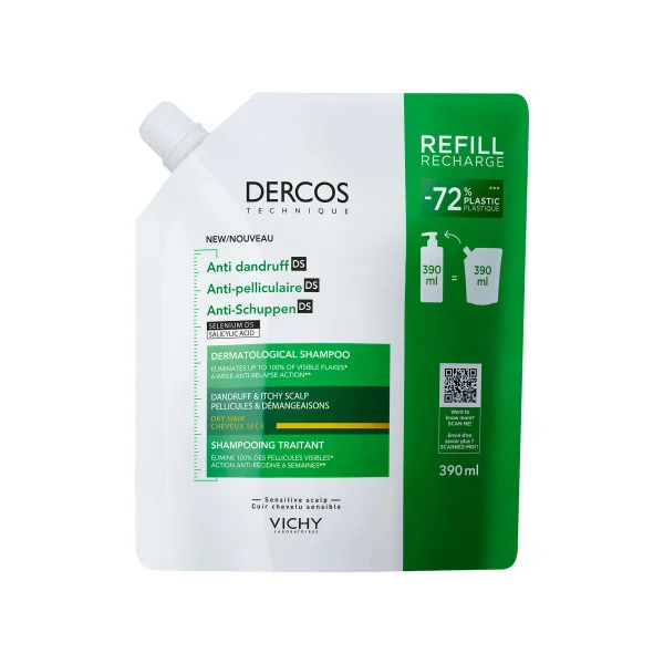 Vichy Dercos Technique Shampoo Anti Forfora Ds Secchi Refill 390 Ml Shampoo Anti-Forfora