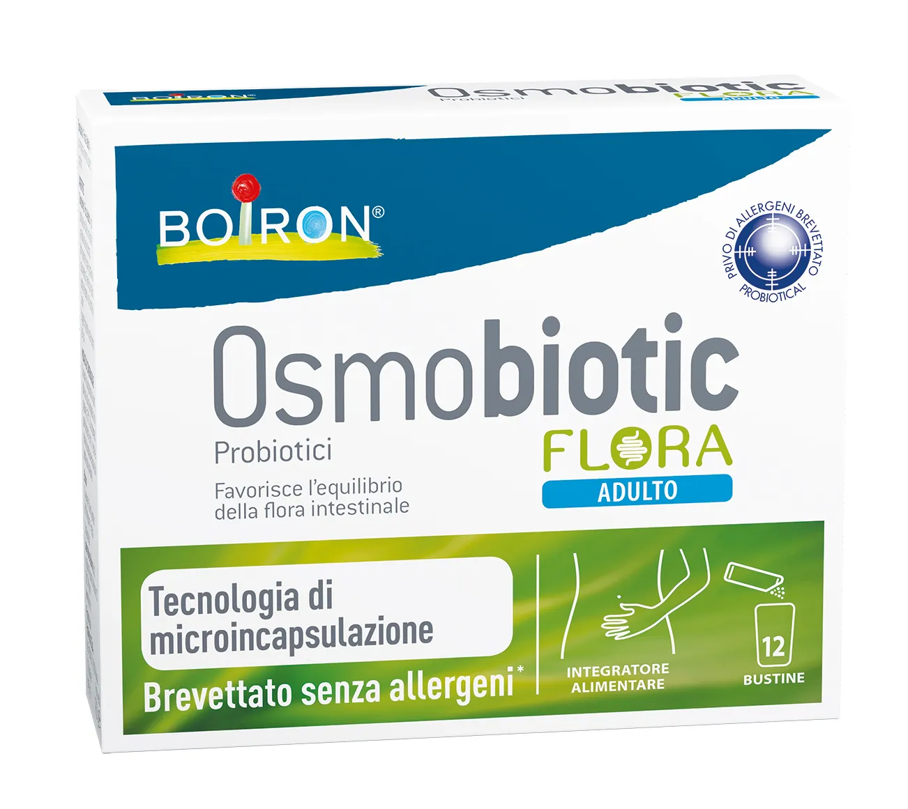 Boiron Osmobiotic Flora Adulto Integratore Probiotico 12 Bustine Benessere Intestinale