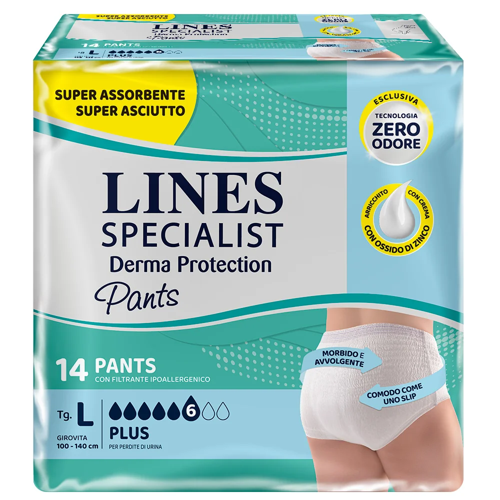 Lines Specialist Derma Pants Plus L 14 pezzi per incontinenza