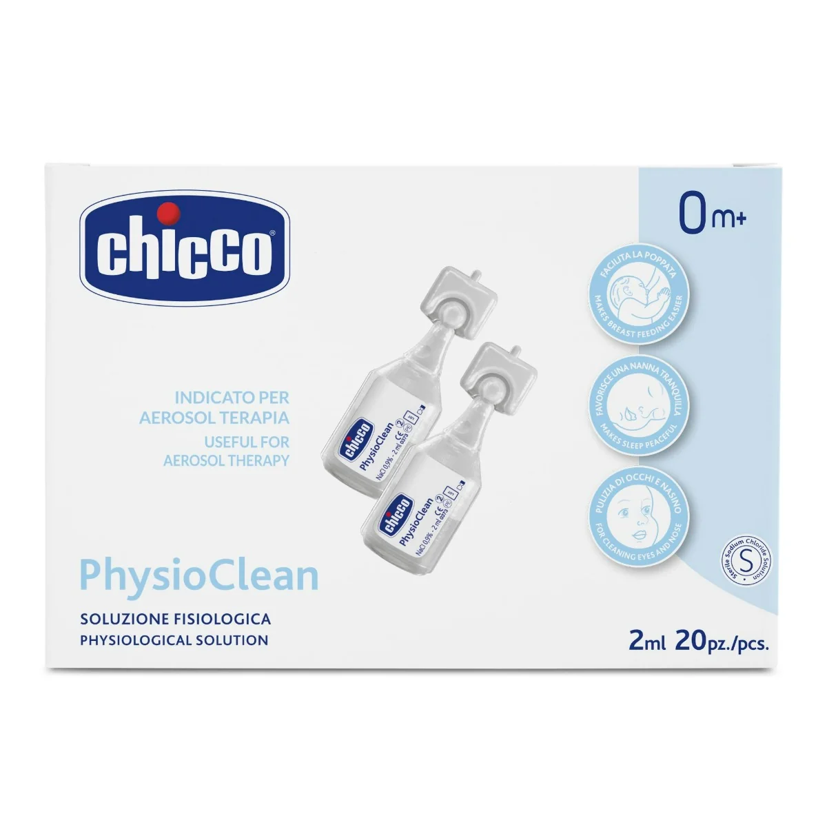 Chicco Physioclean Soluzione Fisiologica 2Ml 20 Pezzi 2ml 20 Pezzi