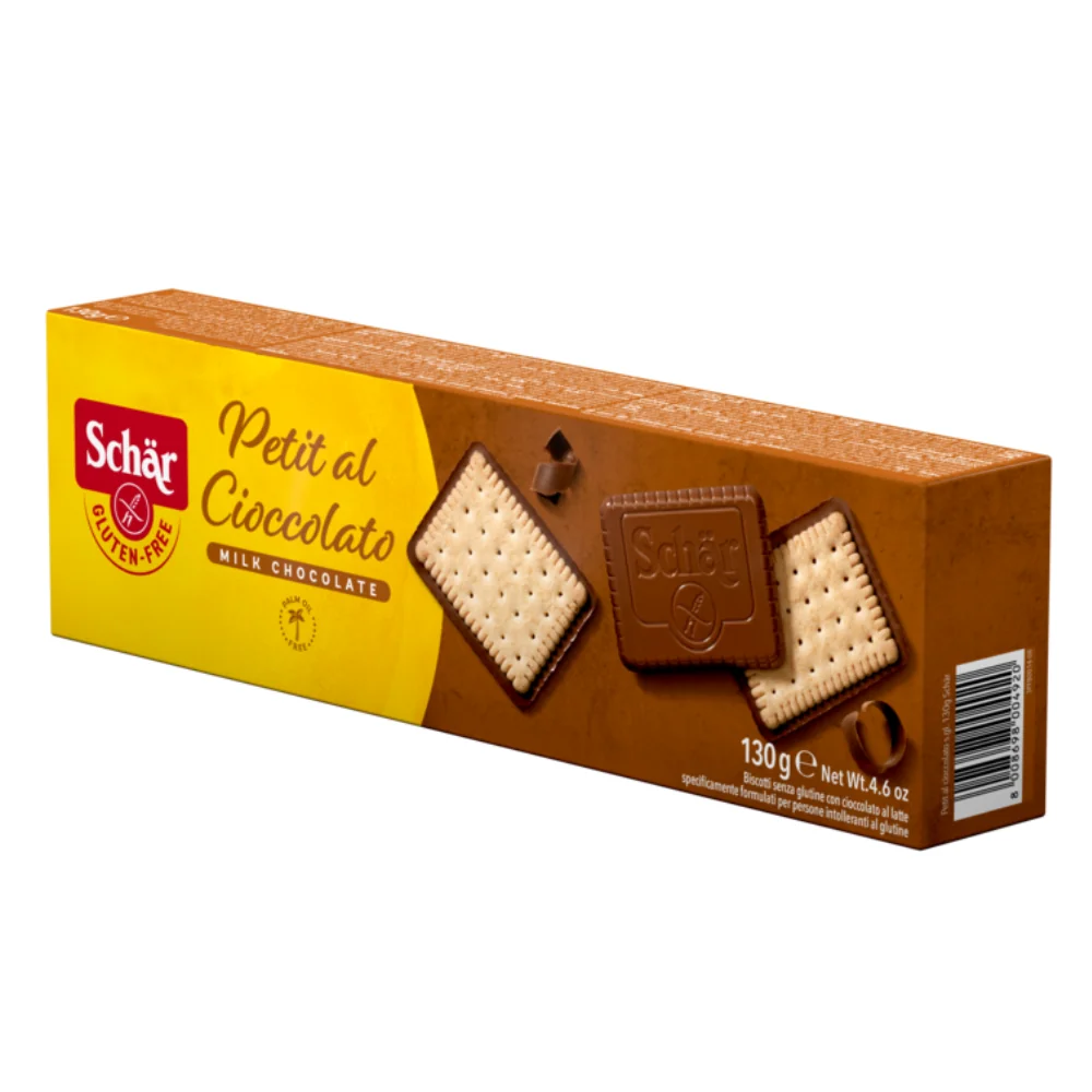 Schar Petit Al Cioccolato Biscotti Senza Glutine Con Cioccolato Al Latte 130 g Senza Glutine