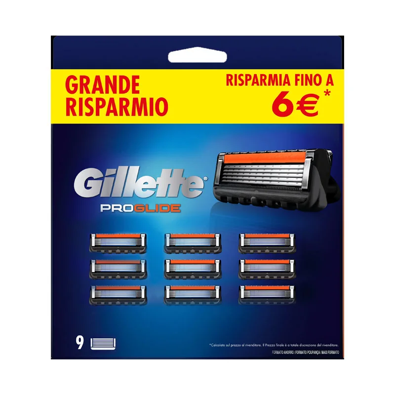 Gillette Proglide Lame 9Pz Lame di Ricambio per Rasatura Pelli Sensibili