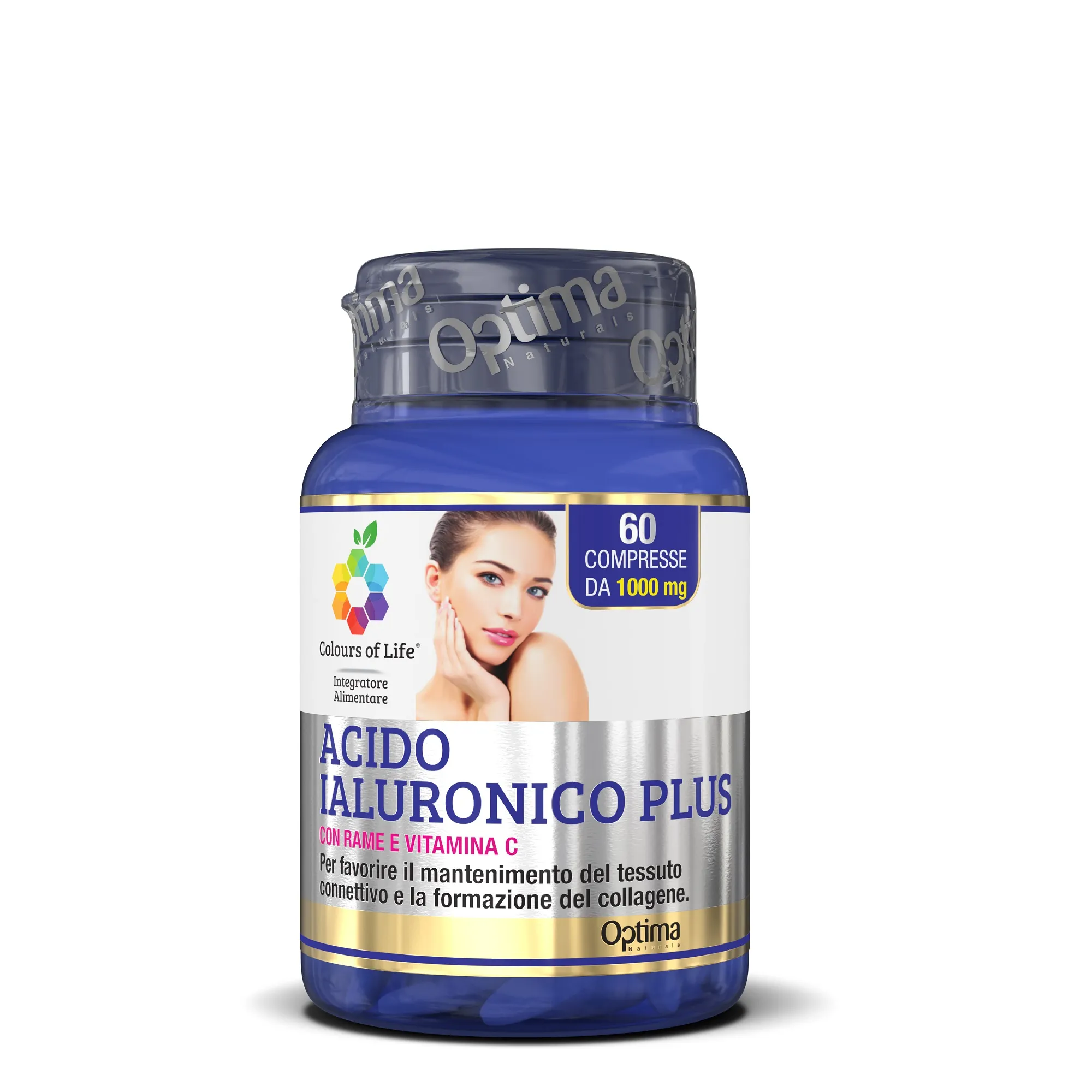 Optima Colours of Life Acido Ialuronico Plus 60 compresse Con Rame e Vitamina C