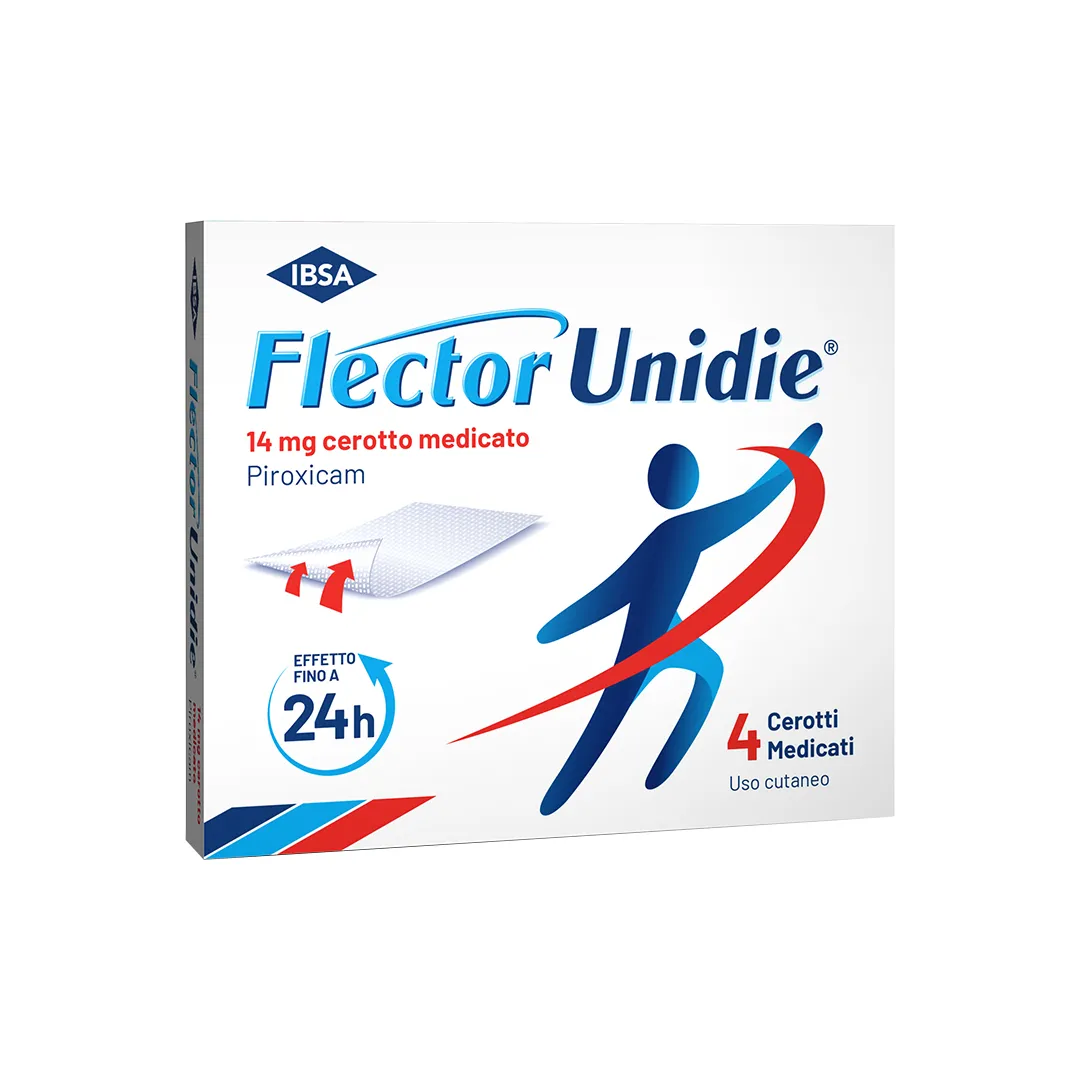Flector Unidie 14 mg 4 Cerotti Medicati Per Dolori Articolari e Muscolari