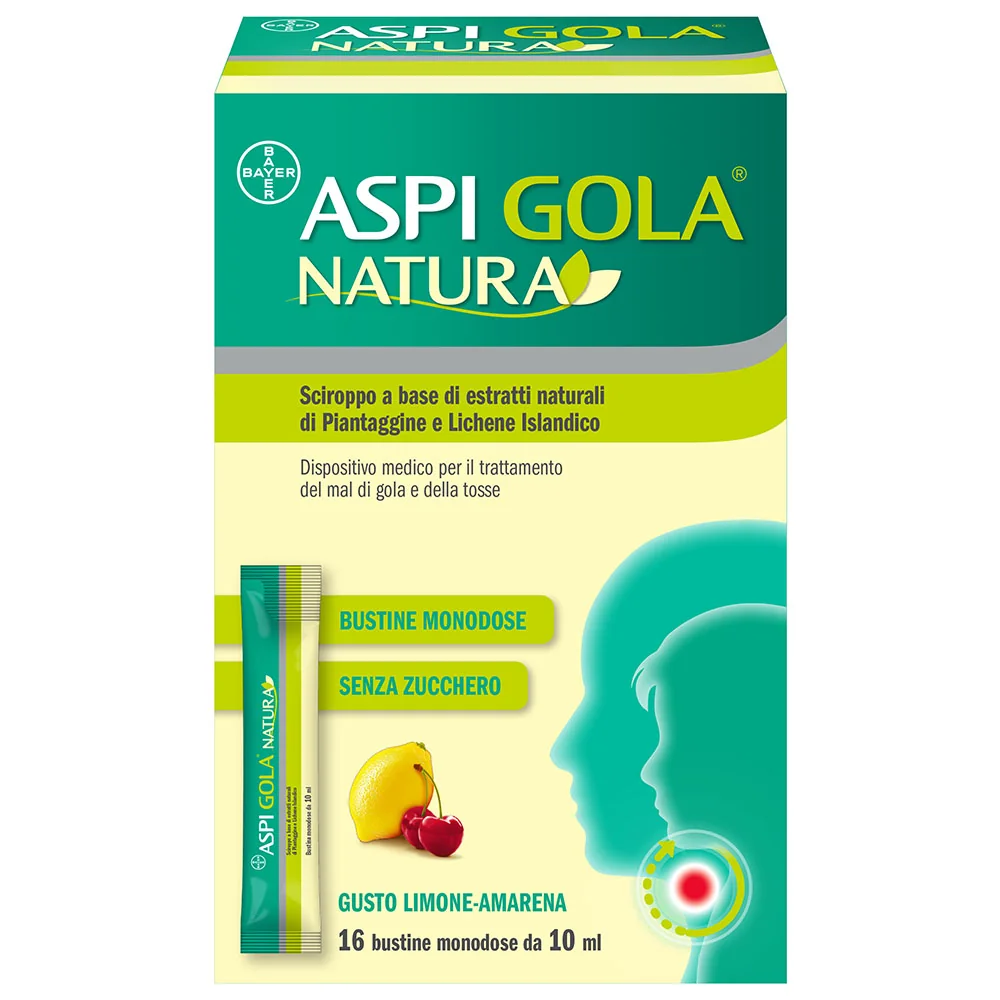 Aspi Gola Natura Sciroppo Amarena-Limone 16 Bst Mal di Gola