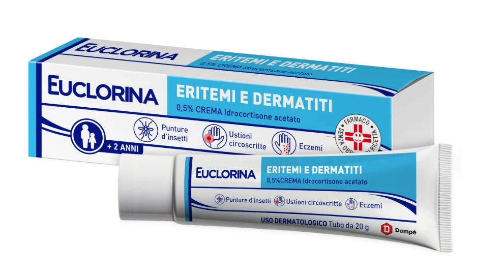 Euclorina Eritemi e Dermatiti Crema Dermatologica 0,5% 20 g Idrocortisone Acetato