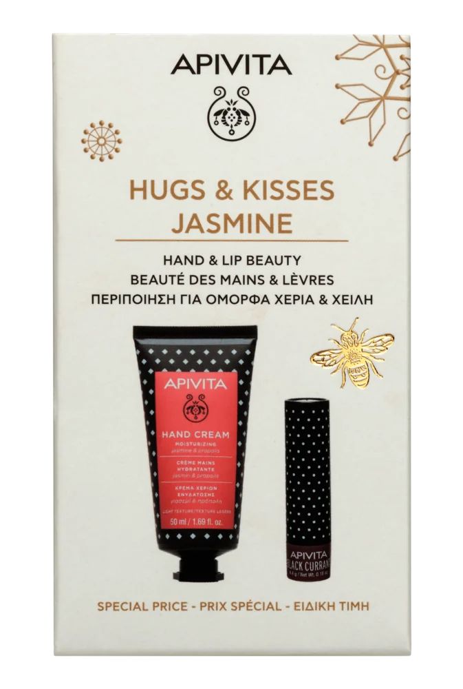 Apivita Winter Wonders Jasmine 2025 Crema Mani Idratante e Balsamo Labbra con Ribes Nero
