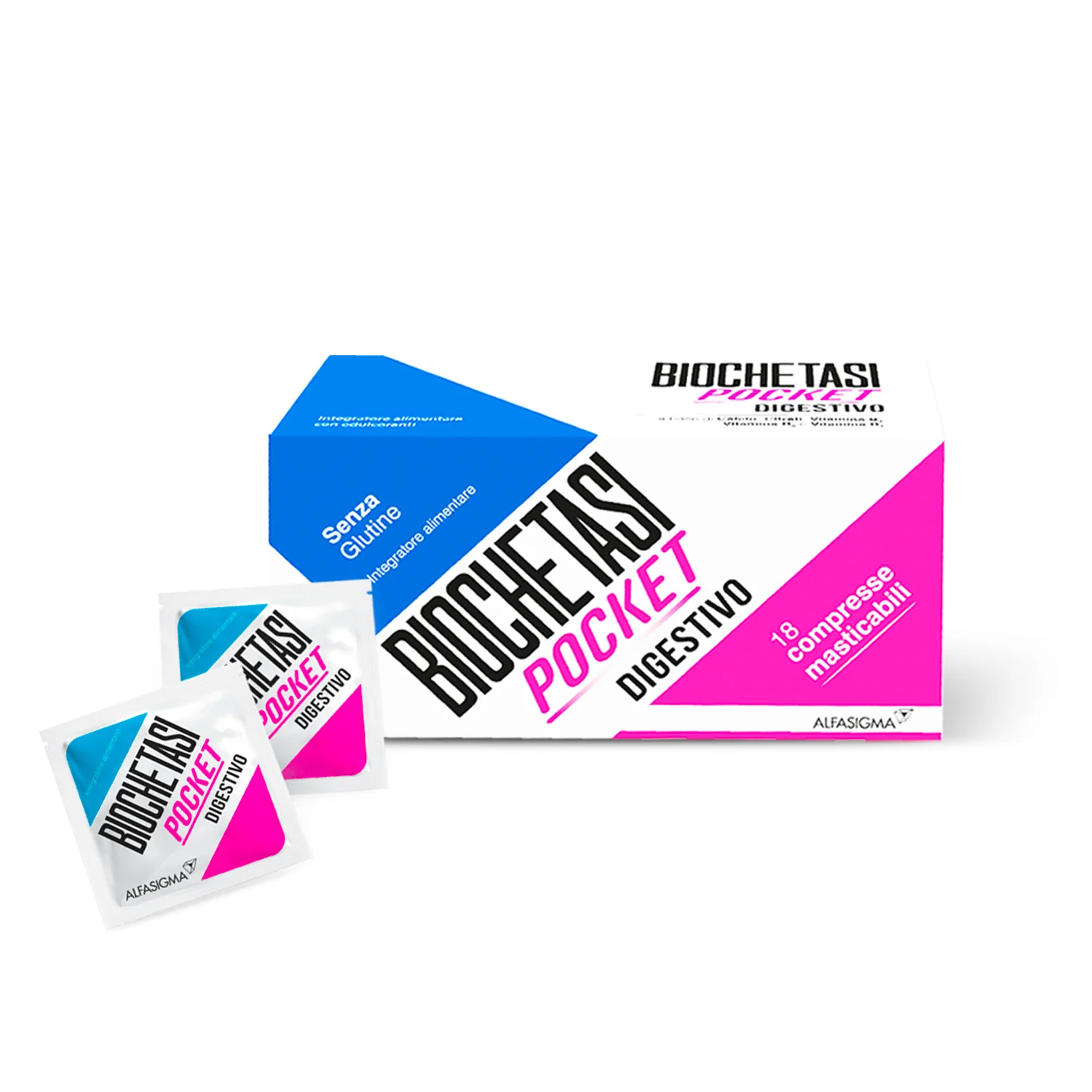 Biochetasi Pocket 18 Compresse Masticabili Integratore per Digestione
