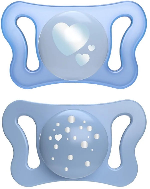 Chicco Succhietto Micro Azzurro Silicone 0-2M 2 Pezzi