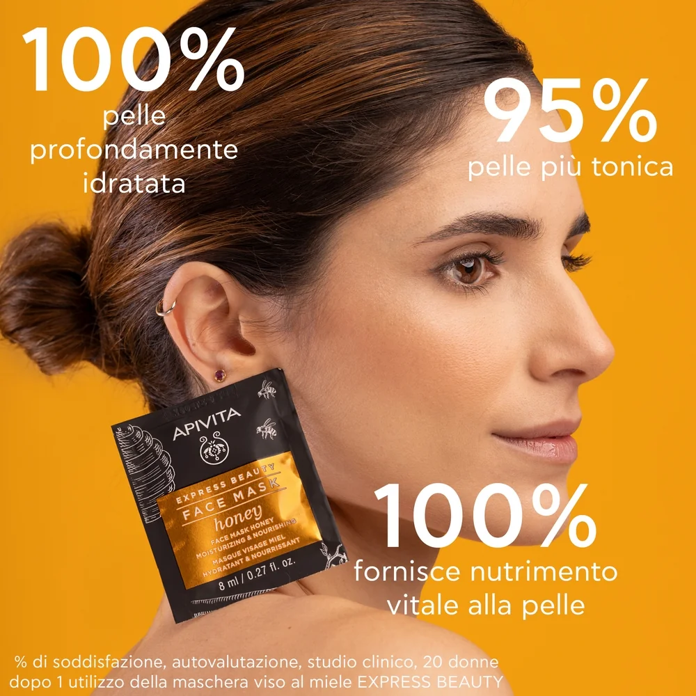 Apivita Express Honey 2 X 8 Ml Maschera Viso Idratante