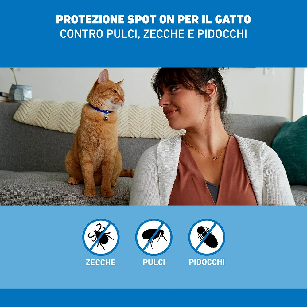 Frontline Spot On Gatti X4 Antiparassitario Contro Pulci, Zecche E Pidocchi Prevenzione delle infezioni da zecche