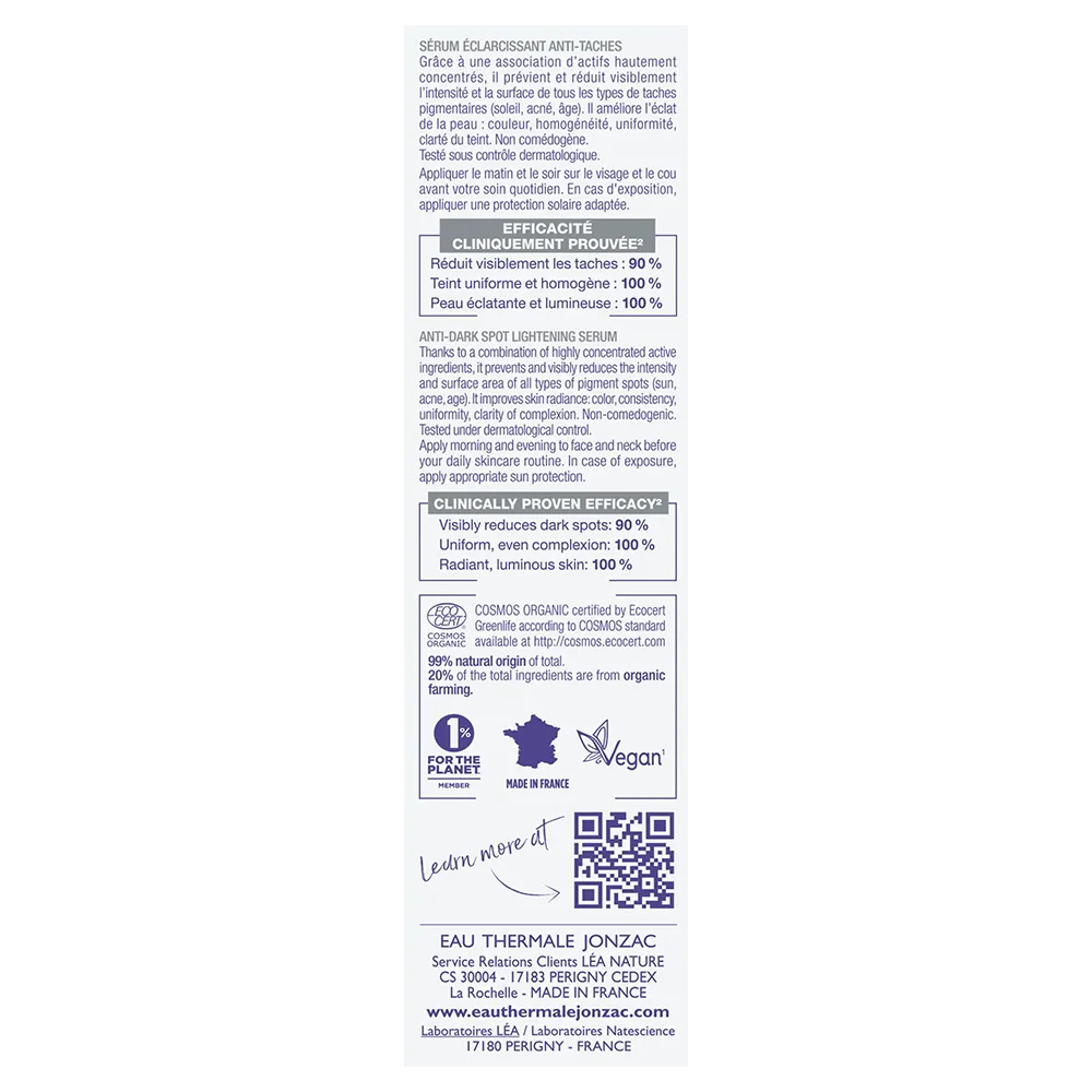 Jonzac Siero Schiarente Anti-Macchie 30 Ml Discromie Cutanee