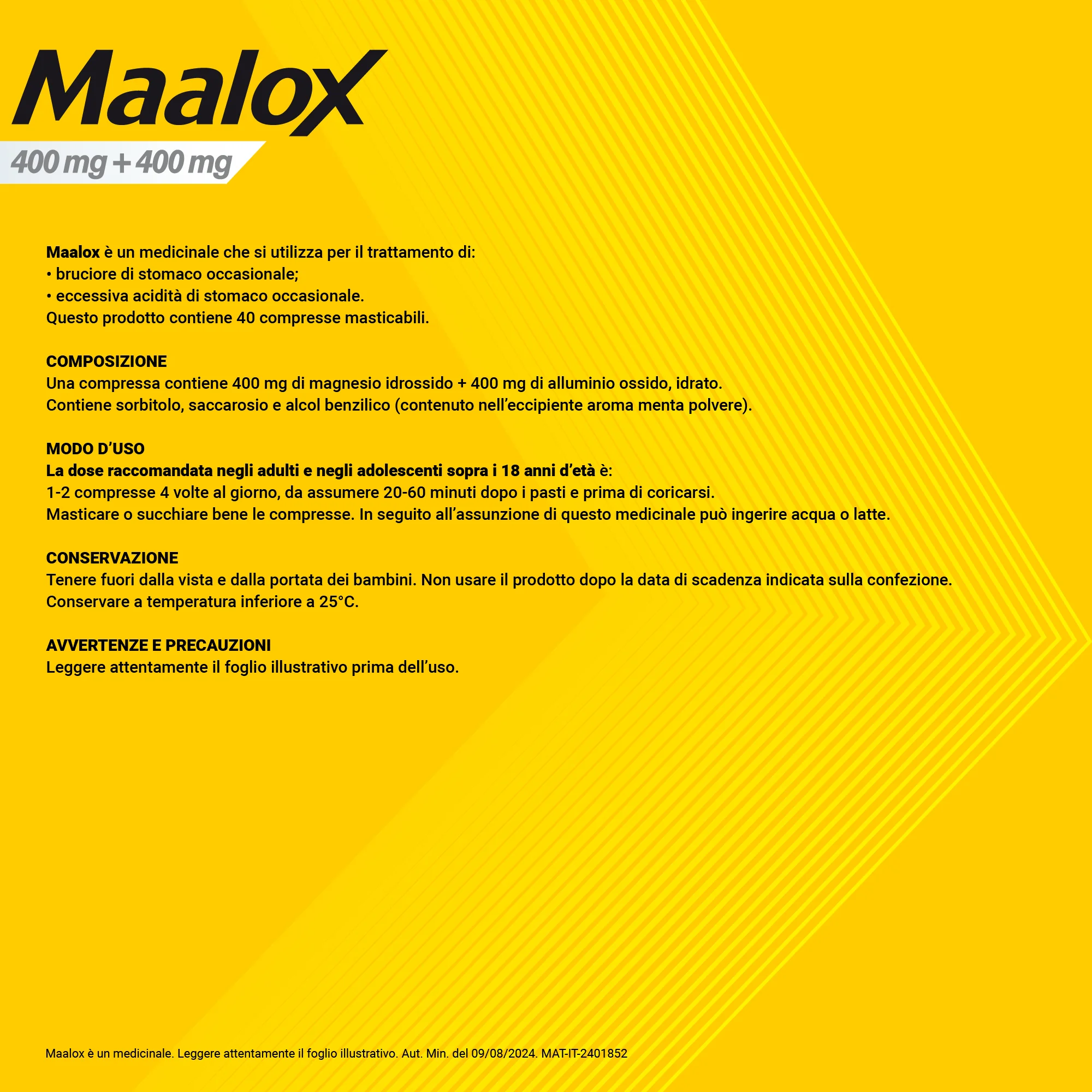 Maalox Compresse 40 Compresse Masticabili Antiacido
