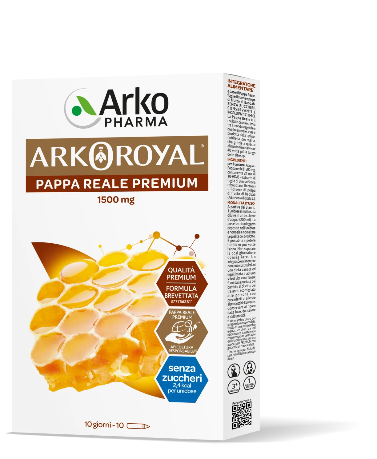 Arkopharma Arkoroyal Pappa Reale 1500 mg 10 Flaconcini Senza Zucchero