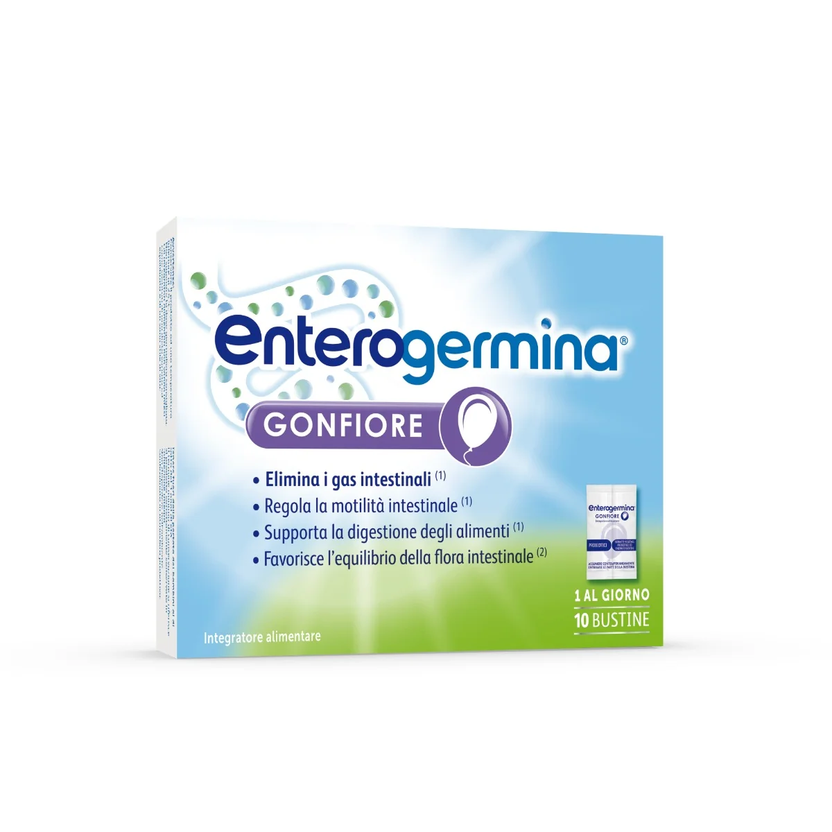 Enterogermina Gonfiore Addominale Integratore Elimina Gas 10 Bustine