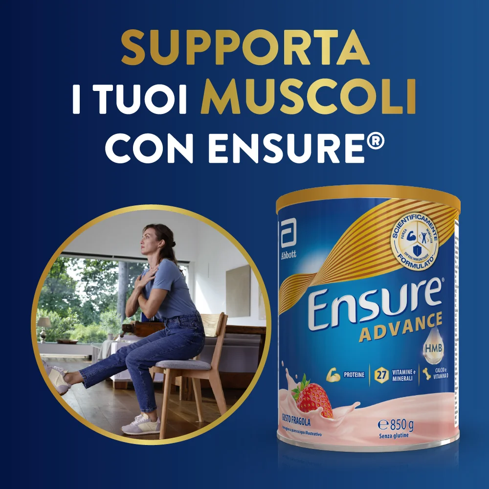 Ensure Advance Fragola 850 g Funzione muscolare e Mantenimento delle Ossa