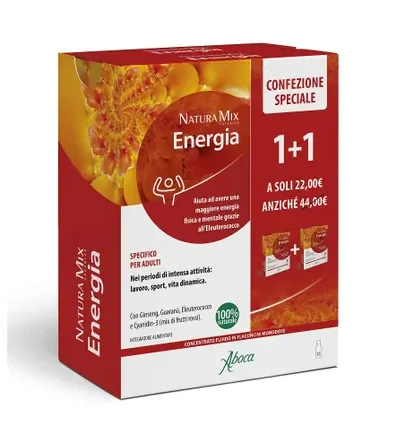 Natura Mix Advanced Aboca Energia 10 + 10 Flaconcini Contrasta la Stanchezza nei Periodi di Maggiore Attività