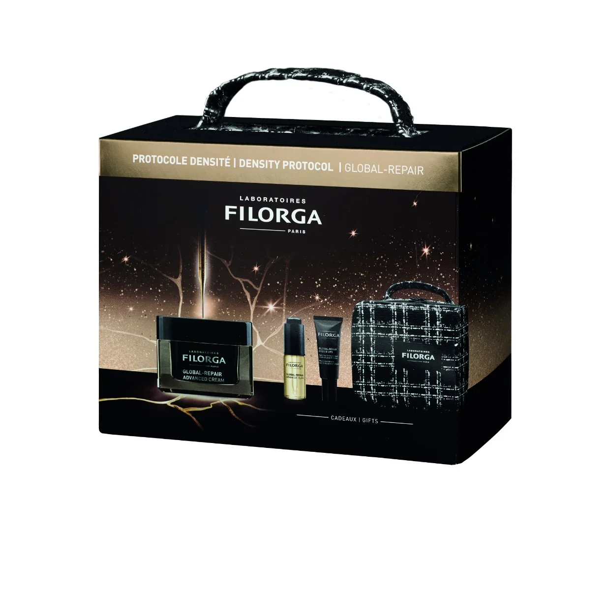 Filorga Xmas Coffret Global Repair 2025 GLOBAL-REPAIR ADVANCED CREMA 50ml + GLOBAL-REPAIR ADVANCED ELIXIR 5ml + GLOBAL REPAIR EYES & LIPS 4ml + Trousse Beauty