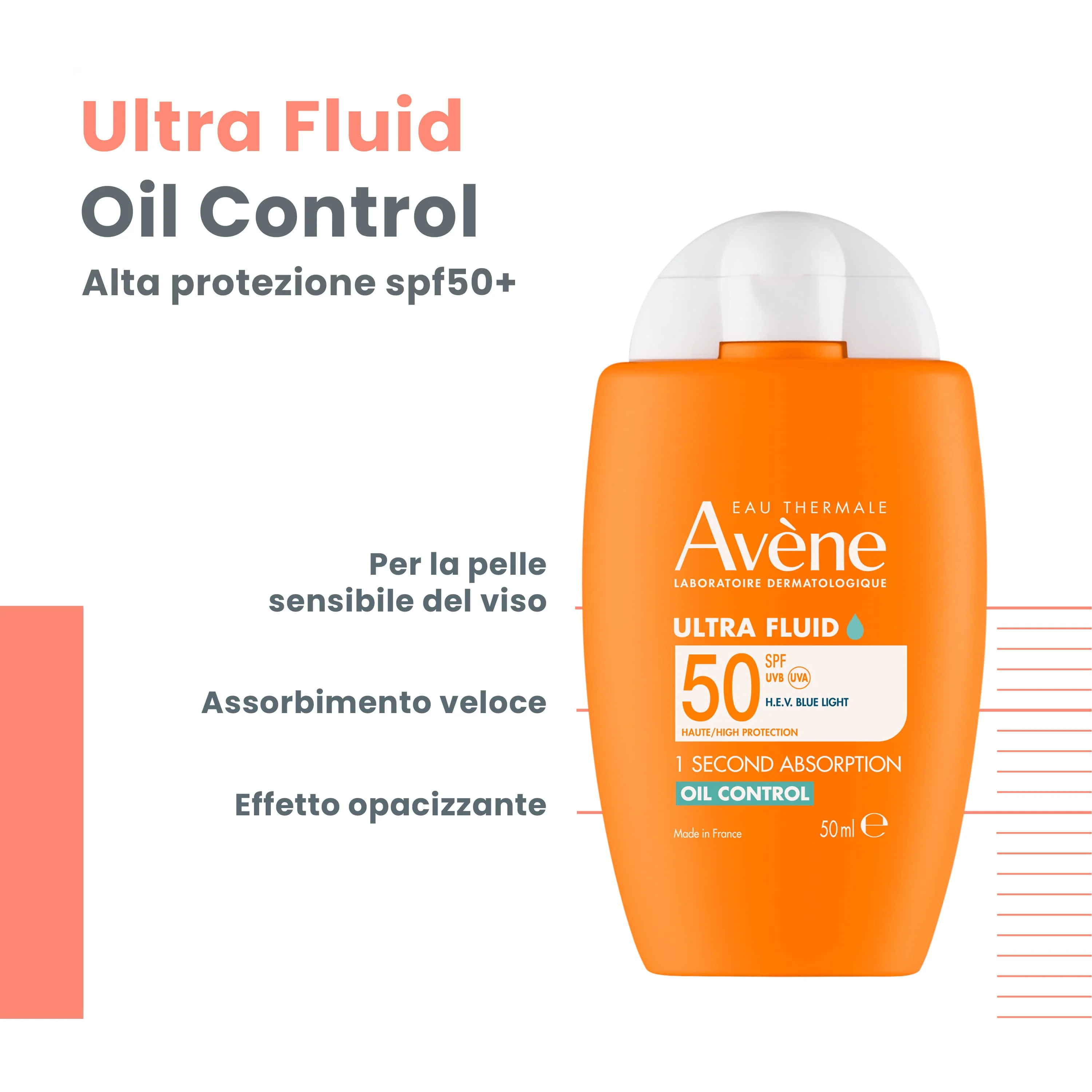 Eau Thermale Avène Ultra Fluid Oil Control SPF 50 50 ml Alta Protezione