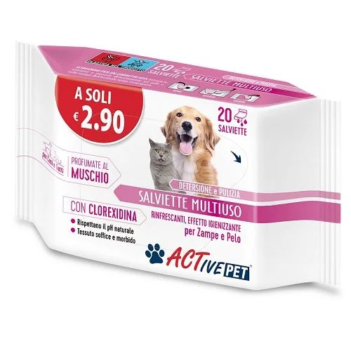 Active Pet Salviette Clx 20Pz Rinfrescanti