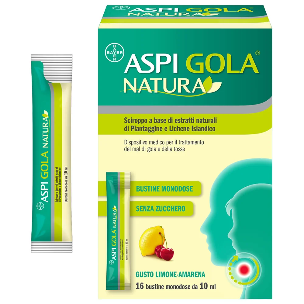 Aspi Gola Natura Sciroppo Amarena-Limone 16 Bst Mal di Gola