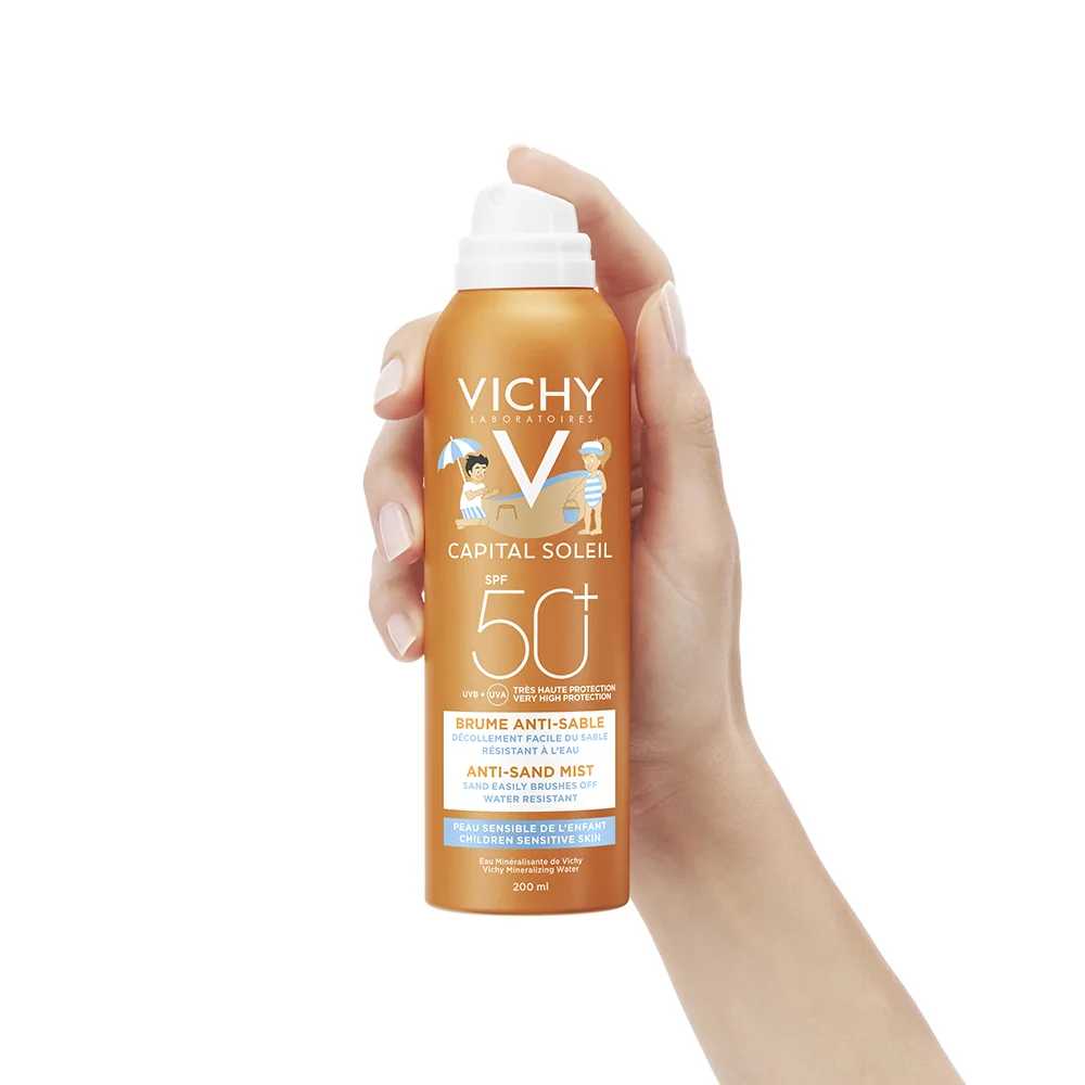 Vichy Ideal Soleil Spray Solare SPF50, 200 Ml Anti-sabbia per bambini