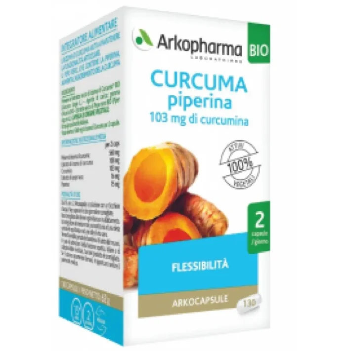 Arkopharma Curcuma + Piperina 130 Capsule Flessibilità Articolare