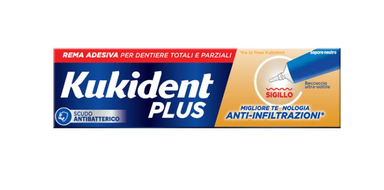 Kukident Plus Sigillo Anti Infiltrazioni Crema Adeisva Dentiere 40 g