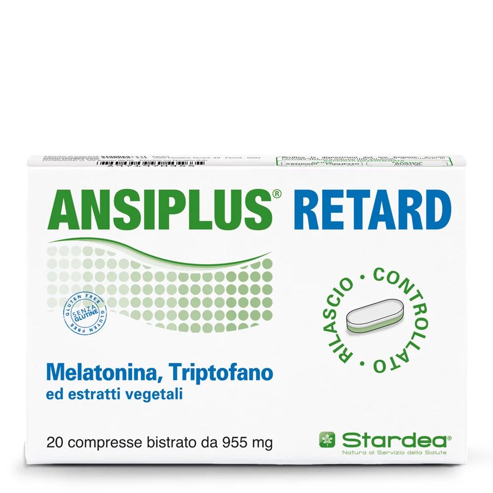 Ansiplus Melatonina Retard 20 Compresse Rilassamento e Sonno