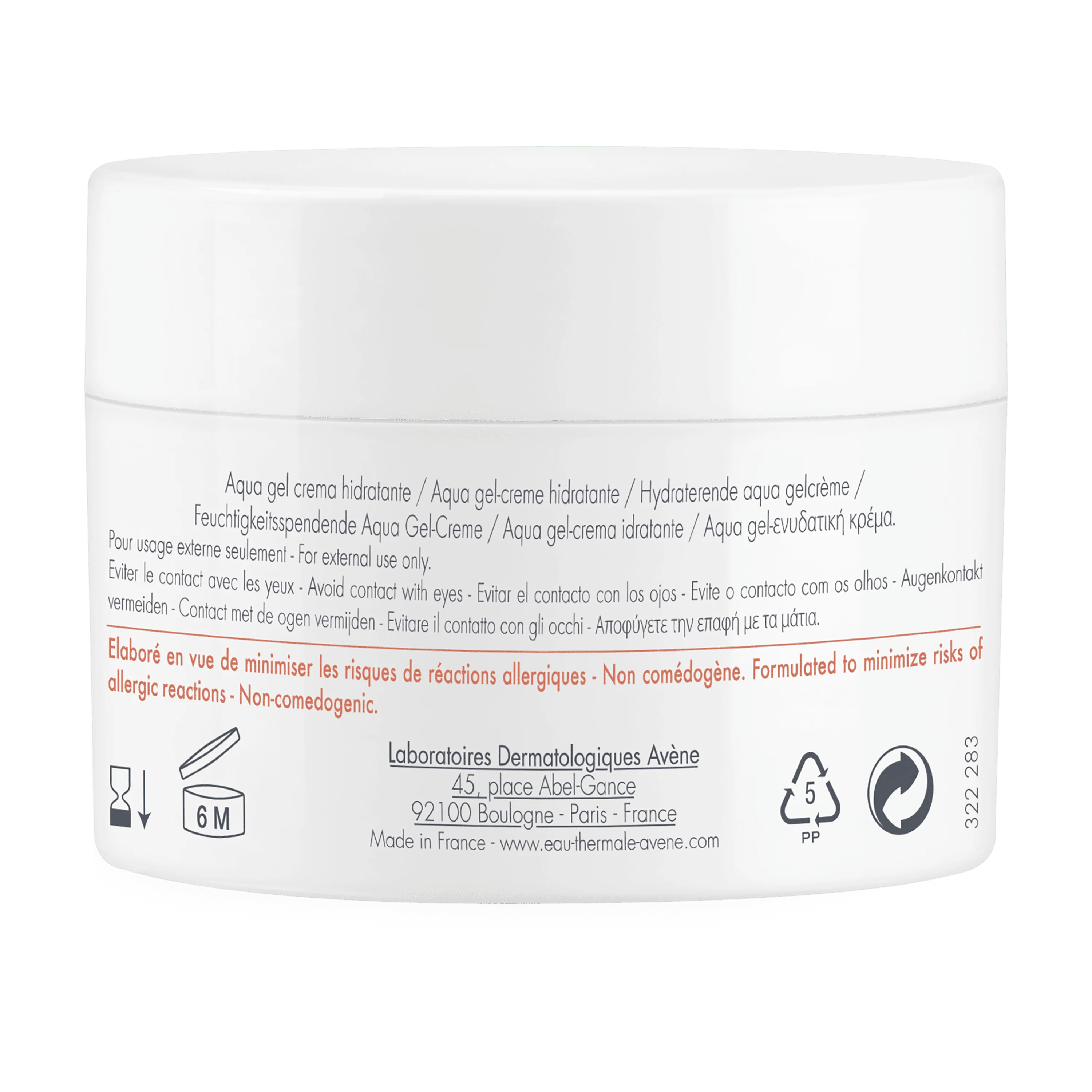Eau Thermale Avène Hydrance Acqua-Gel Crema Idratante 50 ml Idratazione Pelle Secca