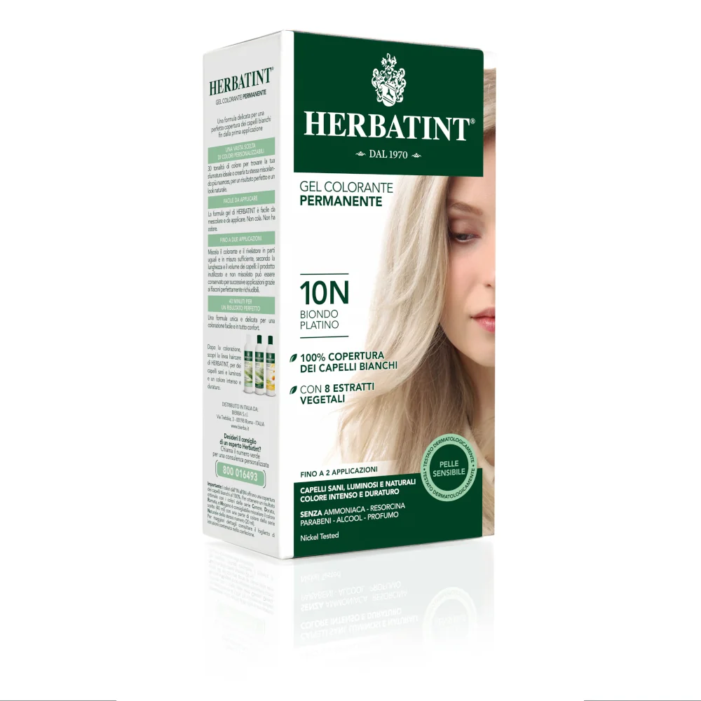 Herbatint Gel Permanente 10N Biondo Platino 150 ml Tintura Capelli
