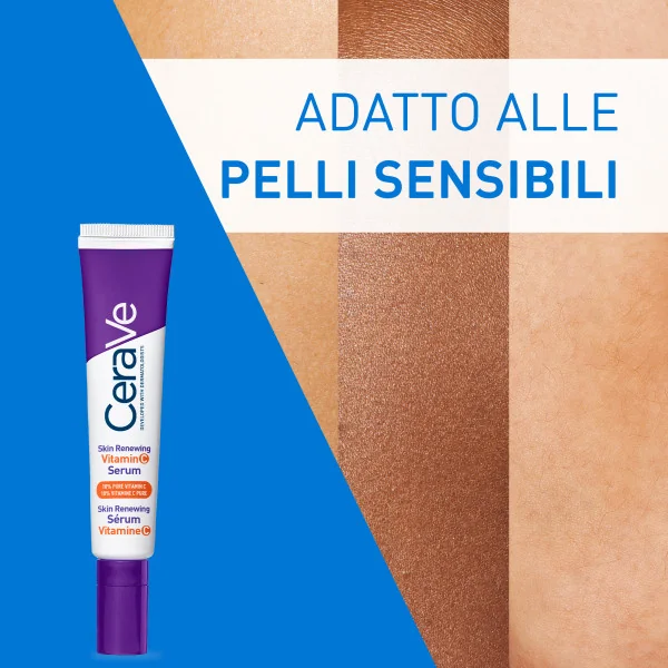 CeraVe Skin Renewing - Siero Viso con Vitamina C Illuminante e Antiossidante, 30 ml Antiage