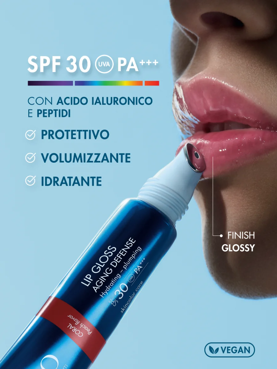 Miamo Skincolor Care Lip Gloss Aging Defense Spf 30+ Glass Sweet Mint Flavor 15 Ml